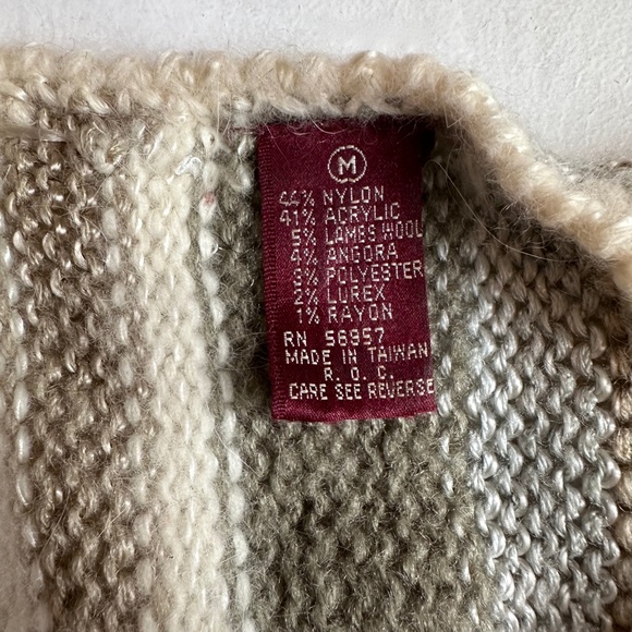 Vintage 80s Angora Blend Metallic Wrap Sweater - Picture 3 of 6